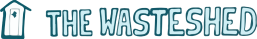 light blue, white, and green logo of a shed next to text reading 'The WasteShed'